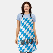 ババリアドイツダイヤモンド国旗のデザイン エプロン (着用した状態)