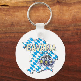 ババリアドイツレトロ連邦州地図エーデルワイス キーホルダー