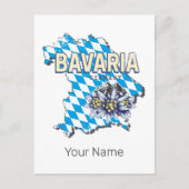 ババリアドイツレトロ連邦州地図エーデルワイス シーズンポストカード (正面)