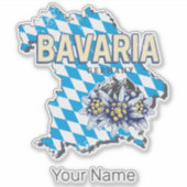ババリアドイツレトロ連邦州地図エーデルワイス シール (正面)