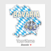ババリアドイツレトロ連邦州地図エーデルワイス シール (シート)