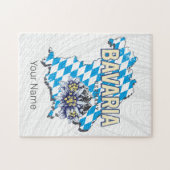 ババリアドイツレトロ連邦州地図エーデルワイス ジグソーパズル (横)