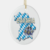 ババリアドイツレトロ連邦州地図エーデルワイス セラミックオーナメント (右)