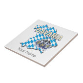 ババリアドイツレトロ連邦州地図エーデルワイス タイル (側面)