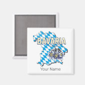 ババリアドイツレトロ連邦州地図エーデルワイス マグネット (正面/裏面)