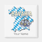 ババリアドイツレトロ連邦州地図エーデルワイス マグネット (正面)