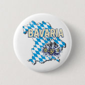 ババリアドイツレトロ連邦州地図エーデルワイス 缶バッジ (正面)