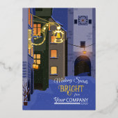 ババリアンタウン白熱［赤熱］光を放つライツスノーヴィレッジ 箔シーズンカード (正面)