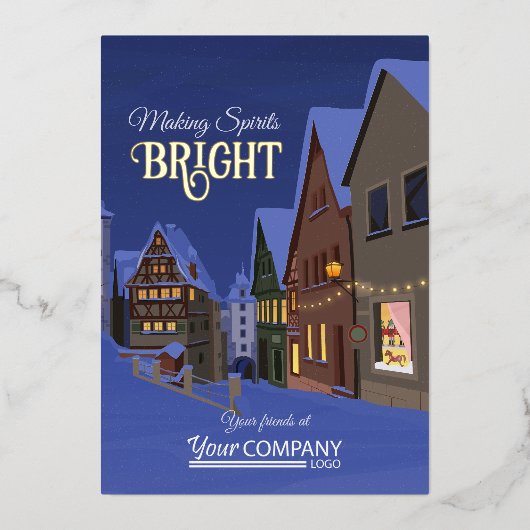 ババリアンタウン白熱［赤熱］光を放つライツスノーヴィレッジ 箔シーズンカード (正面)