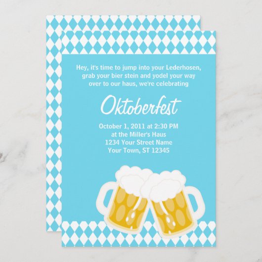 ババリアンフラグ&ビアスタインオクトーバーフェスト招待状 招待状 (正面/裏面)