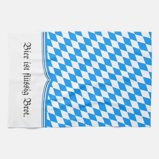 ババリアン ブルー ホワイト キッチンタオル (横)