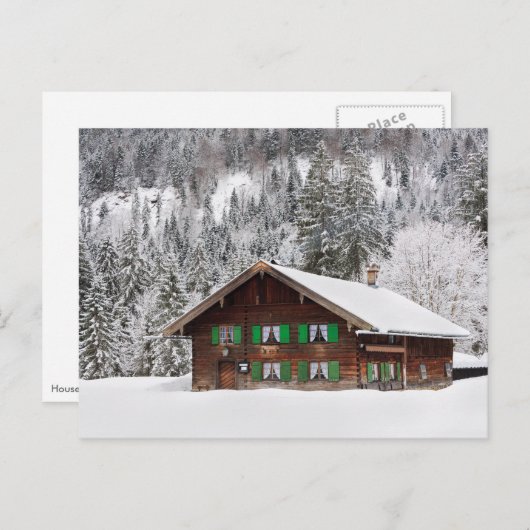 ババリア伝統的ハガキの木造ハウス ポストカード (正面/裏面)