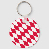 ババリア赤と白ダイヤモンド国旗のパターン キーホルダー (正面)
