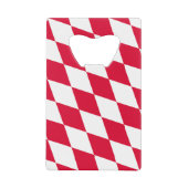 ババリア赤と白ダイヤモンド国旗のパターン クレジットカード栓抜き (正面)