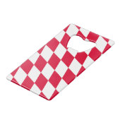 ババリア赤と白ダイヤモンド国旗のパターン クレジットカード栓抜き (裏面アングル)