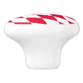 ババリア赤と白ダイヤモンド国旗のパターン セラミックノブ (側面)