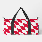 ババリア赤と白ダイヤモンド国旗のパターン ダッフルバッグ (正面)