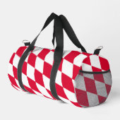 ババリア赤と白ダイヤモンド国旗のパターン ダッフルバッグ (右コーナー)