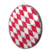 ババリア赤と白ダイヤモンド国旗のパターン ダーツボード (正面右)