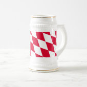 ババリア赤と白ダイヤモンド国旗のパターン ビールジョッキ (正面右)