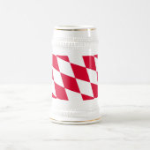 ババリア赤と白ダイヤモンド国旗のパターン ビールジョッキ (中央)