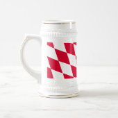 ババリア赤と白ダイヤモンド国旗のパターン ビールジョッキ (左)