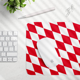 ババリア赤と白ダイヤモンド国旗のパターン マウスパッド