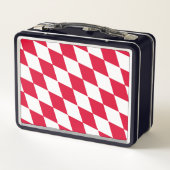 ババリア赤と白ダイヤモンド国旗のパターン メタルランチボックス (裏面)