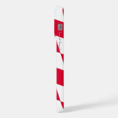 ババリア赤と白ダイヤモンド国旗のパターン iPhoneケース (左側面)