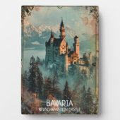 ババリアNeuschwanstein城ヴィンテージ フォトプラーク (正面)