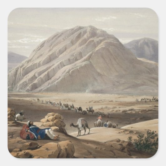 ババ・ナウネ山の景色「スケッチi」 スクエアシール (正面)