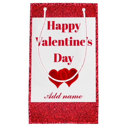 バパーソナライズされたかわいらしレンタインデー抱き枕 スモールペーパーバッグ (正面)