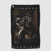 バパーソナライズされたイクオンブラック ゴルフタオル (正面)