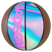 バパーソナライズされたスケットボール名Pink モダン バスケットボール (縦)