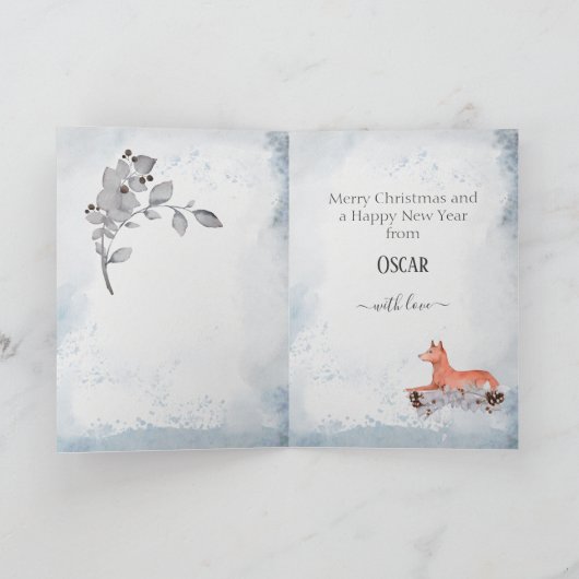 バパーソナライズされたセンジマムクリスマスウォーター色 シーズンカード (内部)