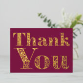 バパーソナライズされたモダンミニマルルグンディ・レッド 箔シーズンカード (立ち正面)