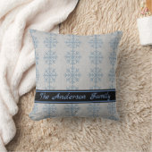 バパーソナライズされたラップ素朴ブルー雪片パターン クッション (ブランケット)