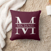 バパーソナライズされたルエレガントグンディ・モノグラムと名前 クッション (ブランケット)
