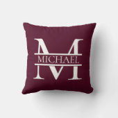 バパーソナライズされたルエレガントグンディ・モノグラムと名前 クッション (裏面)
