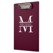 バパーソナライズされたルエレガントグンディ・モノグラムと名前 クリップボード (左)