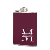 バパーソナライズされたルエレガントグンディ・モノグラムと名前 フラスク (左)