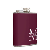 バパーソナライズされたルエレガントグンディ・モノグラムと名前 フラスク (右)