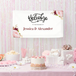 バパーソナライズされたルグンディフローラ結婚のバナー 横断幕