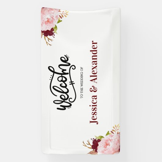 バパーソナライズされたルグンディフローラ結婚のバナー 横断幕