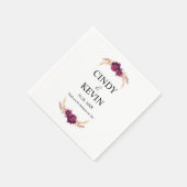 バパーソナライズされたルグンディ結婚ブロッサム紙 スタンダードカクテルナプキン (角)