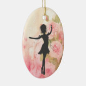 バパーソナライズされたレかわいらしリナオンピンクローゼズバレエ セラミックオーナメント (右)