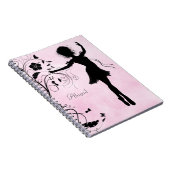 バパーソナライズされたレかわいらしリーナとフラワーズノート ノートブック (右側)