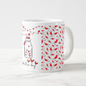 バパーソナライズされたレンタインデー | ロマンチックな贈り物 ジャンボコーヒーマグカップ (正面右)