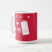 バパーソナライズされたレンタイン愛はあなたであり、私のハート コーヒーマグカップ (正面左)