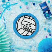 バパーソナライズされたレーボールプレーヤー番号、名前、チーム ペーパープレート (パーティー)